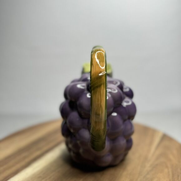 Vintage 8" Haldon Group Grapes Cluster Ceramic Pitcher Hand‎ Painted 1982 Used - Picture 9 of 9